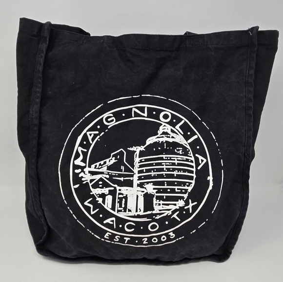 MAGNOLIA BLACK COTTON TOTE BAG WACO TEXAS HGTV SILOS TRAVEL VACATION WOMEN OS - Picture 6 of 15